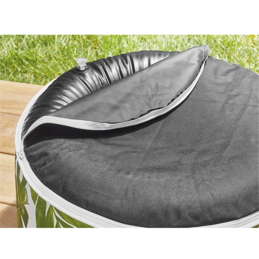 Jardin Exterieur Et Animaux Tempsl | Pouf Feuilles Tropicales