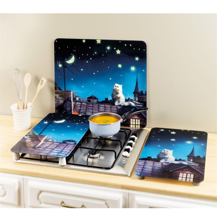 Cuisine Tempsl | Couvre Plaques Moon Cat Ou Lot De 2