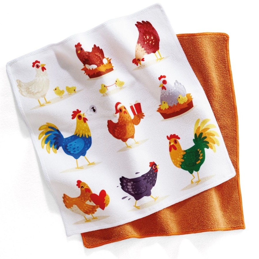 Menage Et Entretien Du Linge Tempsl | Lot De 6 Chiffons Microfibres Poulettes