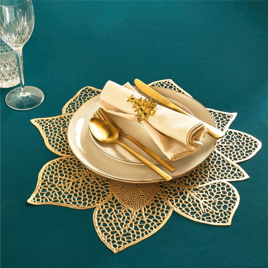 Cuisine Tempsl | Chemin Ou Set De Table Poinsettia Dore