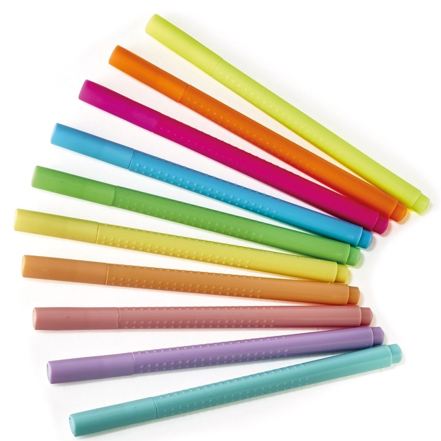 Maison Et Decoration Tempsl | Etui De 10 Stylos Feutres Pointe Fine Fluo/Pastel